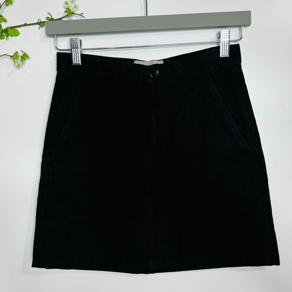 Everlane Black Cotton Denim Jean Mini Skirt